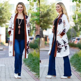 Geometric Print Cardigan