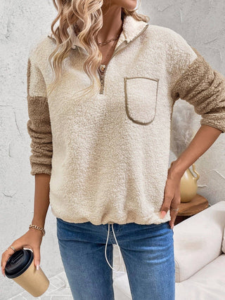 Splicing Fleece Sweater