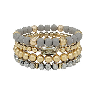 Grey and Gold Bracelet Set