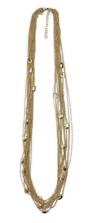 Multi Strand Necklace with hammered Beads