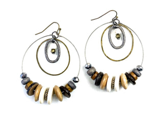 Double Hoop Beaded Earrings 1