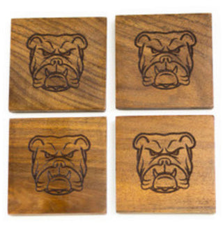 Bulldog Etched Wood Coasters