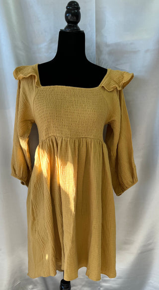 Linen Ruffle Dress