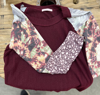 Burgundy Boat neck Top