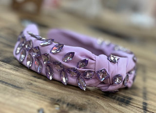 Vivid Color Jeweled Embellished Knotted Headband