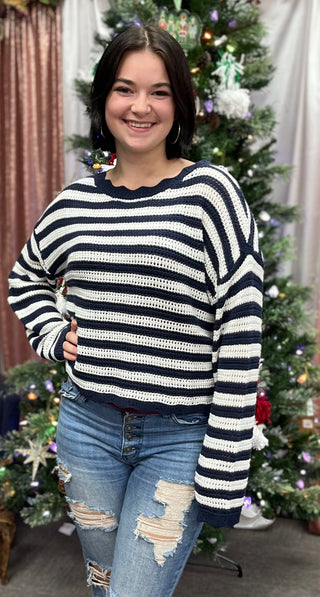 Scallop Trim Sweater