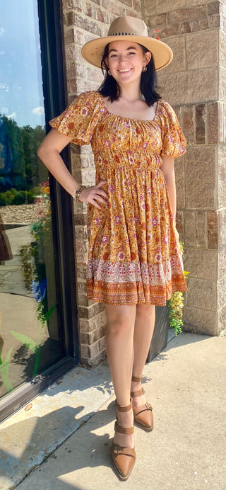 Floral peasant dress