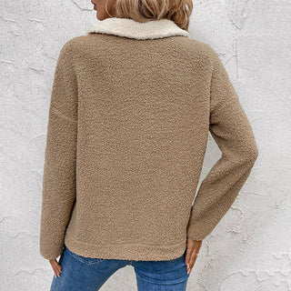 Splicing Fleece Sweater