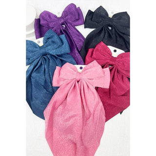 Dull Satin French Bow Hair Barrettes