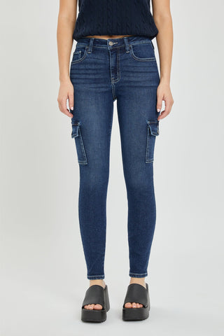 Hi Rise Cargo Skinny Jeans